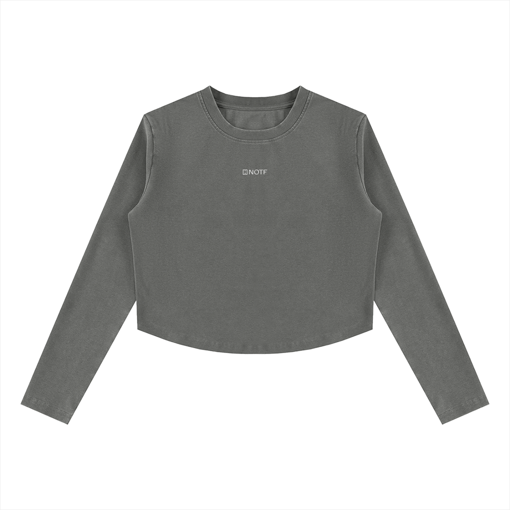 NOTF Women's Long Sleeve Semi-Crop Training Crew (Dark Version)
