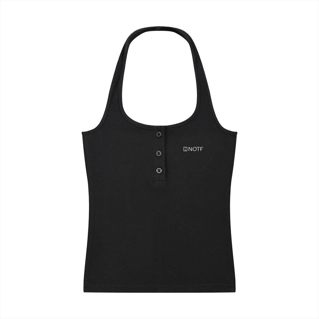 NOTF Women's Ribbed Henley Tank (Dark Version)